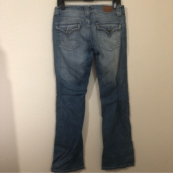 VIGOSS Womens Juniors 5 New York Boot Cut Jeans Light Wash Low Rise - Picture 10 of 14